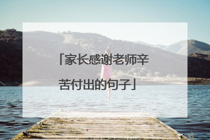家长感谢老师辛苦付出的句子