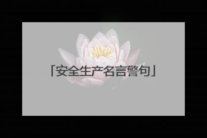 安全生产名言警句