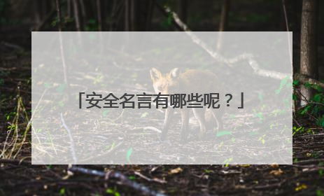 安全名言有哪些呢?