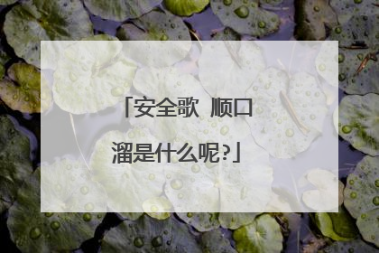 安全歌 顺口溜是什么呢?
