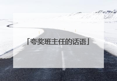 夸奖班主任的话语