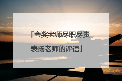 夸奖老师尽职尽责表扬老师的评语