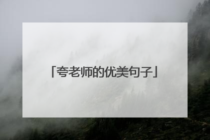 夸老师的优美句子