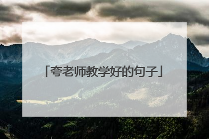 夸老师教学好的句子