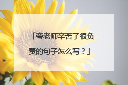 夸老师辛苦了很负责的句子怎么写？