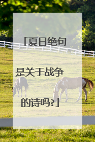 夏日绝句是关于战争的诗吗?