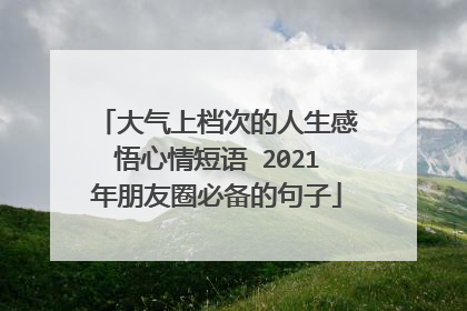 大气上档次的人生感悟心情短语 2021年朋友圈必备的句子