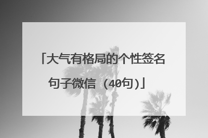 大气有格局的个性签名句子微信 (40句)
