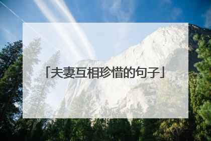夫妻互相珍惜的句子