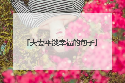 夫妻平淡幸福的句子