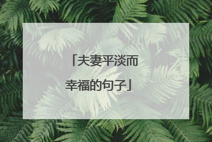 夫妻平淡而幸福的句子