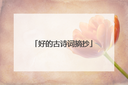 好的古诗词摘抄