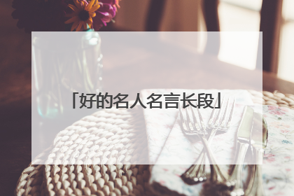 好的名人名言长段
