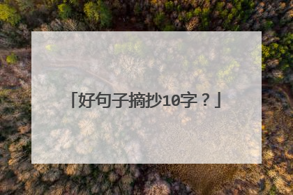 好句子摘抄10字?
