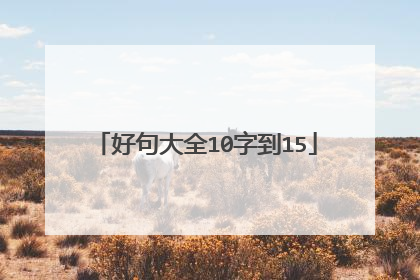 好句大全10字到15