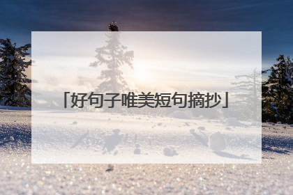 好句子唯美短句摘抄