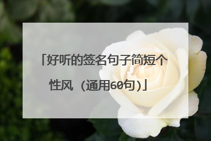 好听的签名句子简短个性风 (通用60句)