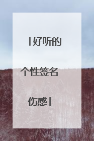 好听的个性签名伤感