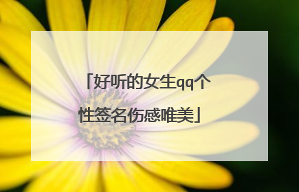 好听的女生qq个性签名伤感唯美