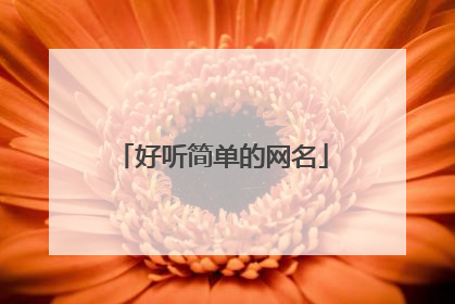 好听简单的网名