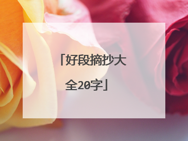 好段摘抄大全20字
