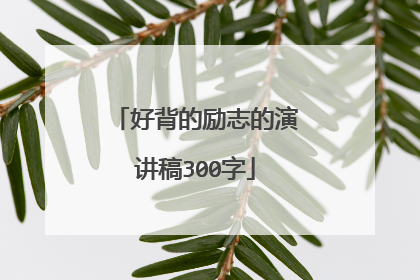 好背的励志的演讲稿300字
