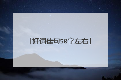 好词佳句50字左右