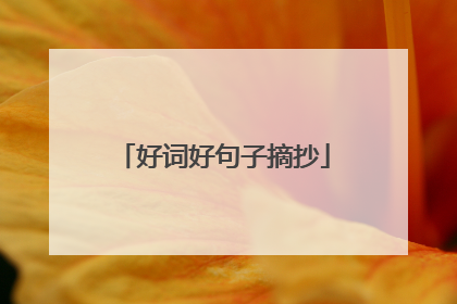 好词好句子摘抄