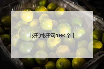 好词好句100个