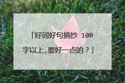 好词好句摘抄 100字以上,要好一点的?