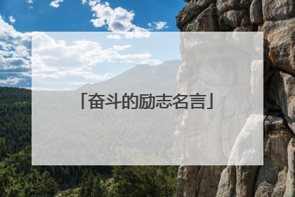 奋斗的励志名言