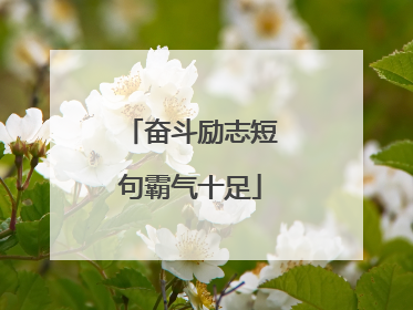 奋斗励志短句霸气十足