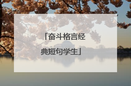 奋斗格言经典短句学生