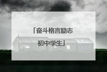 奋斗格言励志 初中学生