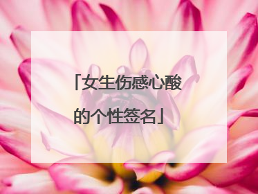 女生伤感心酸的个性签名