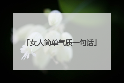 女人简单气质一句话