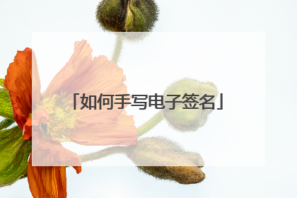 如何手写电子签名