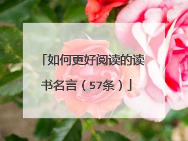 如何更好阅读的读书名言(57条)