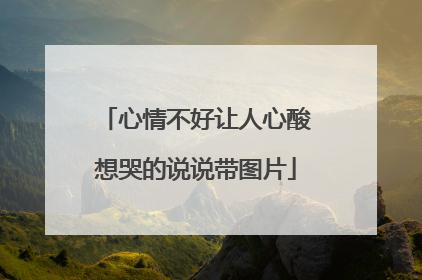 心情不好让人心酸想哭的说说带图片