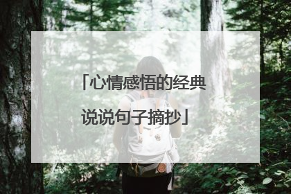 心情感悟的经典说说句子摘抄