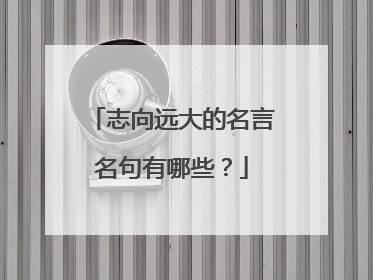 志向远大的名言名句有哪些?