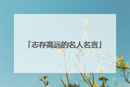 志存高远的名人名言
