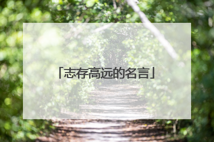 志存高远的名言