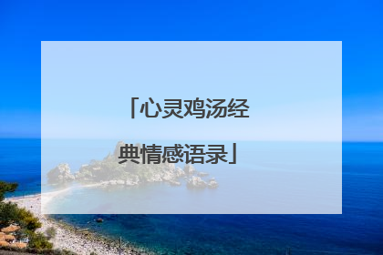 心灵鸡汤经典情感语录