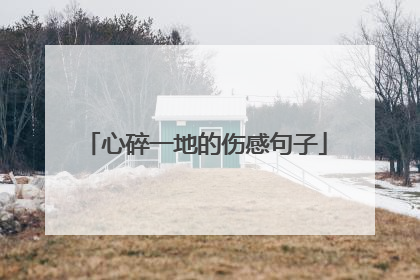心碎一地的伤感句子