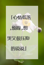 心情低落,烦躁,想哭又很压抑的说说