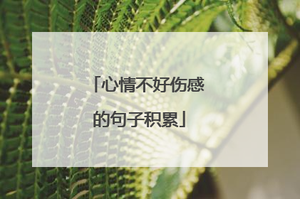 心情不好伤感的句子积累