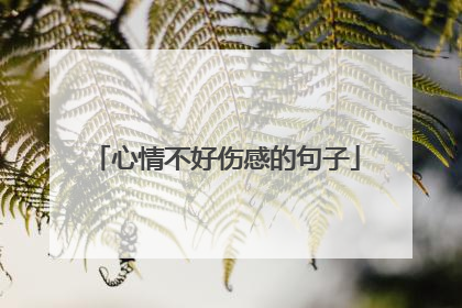 心情不好伤感的句子