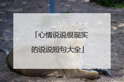 心情说说很现实的说说短句大全