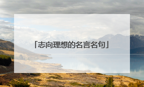 志向理想的名言名句